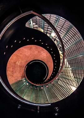 Spiral glass staircase