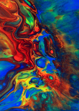 Abstrast painting in 4 colors