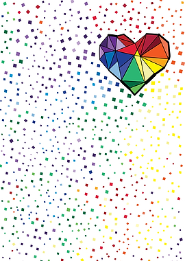 Colorful geometric heart