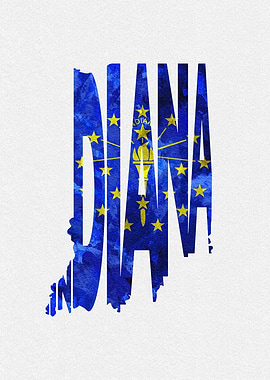 Indiana Map Flag