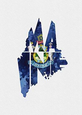 Maine Map Flag
