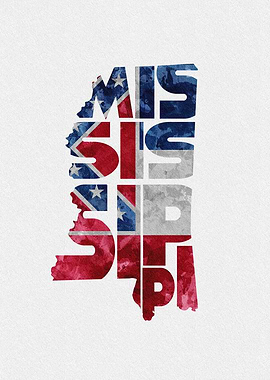 Mississippi Map Flag