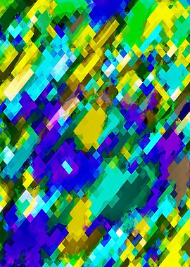 psychedelic geometric square pixel pattern abstrac