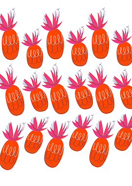 Design ananases gold on white