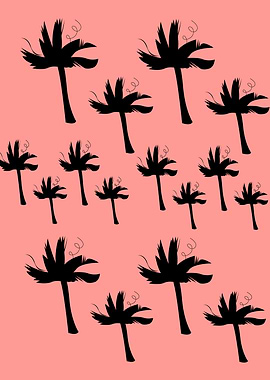 Design pink palms exotic displate