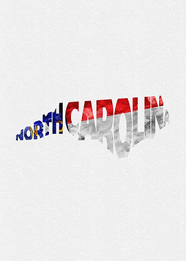 North Carolina Map Flag