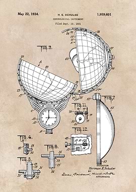 patent art Schulse 1934 Chronological instrument