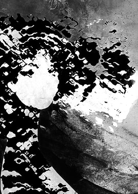 LADY-SILEX-8-BW. Portrait, Illustration