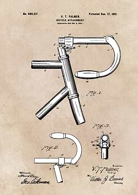 patent art Palmer 1901 Bicycle attachment