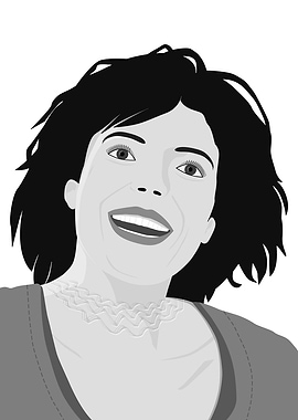 HAPPY WOMAN BW-2. Vector Drawing ©by Pia Schneider