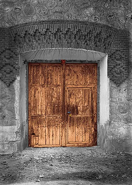 Old castillian wooden gate