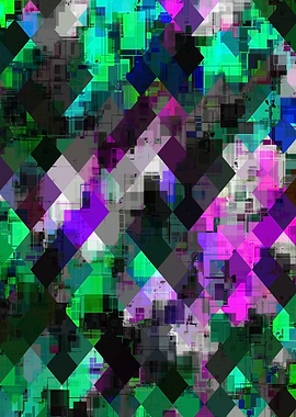 psychedelic square pixel pattern abstract backgrou