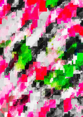 psychedelic geometric square pixel pattern abstrac