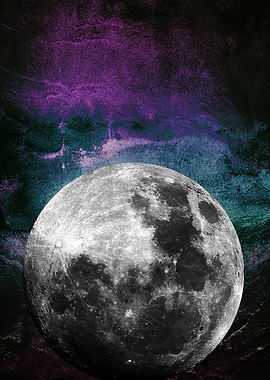 MOON under MAGIC SKY VI. Conceptual art work.