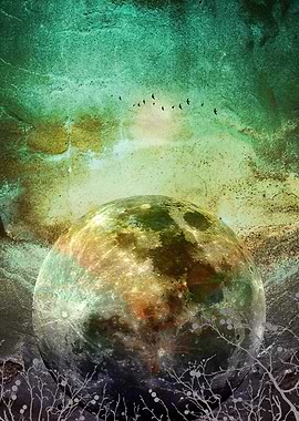 MOON under MAGIC SKY X. Conceptual Art Work.