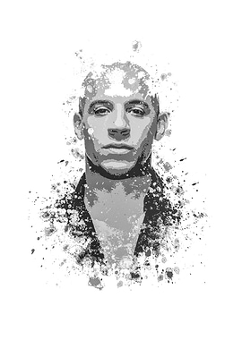 Vin Diesel splatter painting