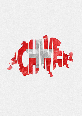 Switzerland Map Flag