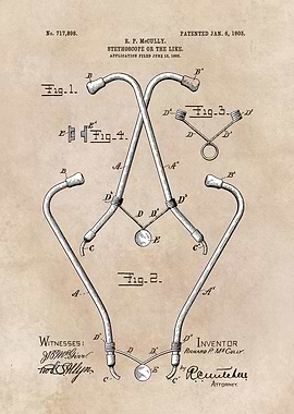 patent art McCully 1903 Stethoscope or the like