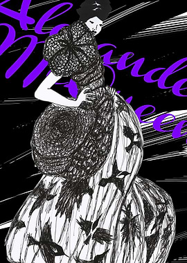 Fashion illustration inspired by Alexander McQueen