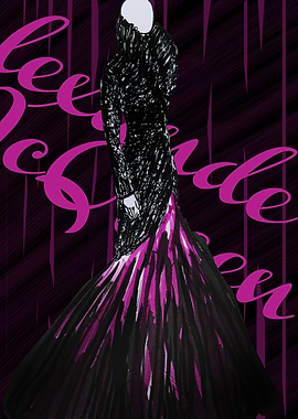 Fashion illustration inspired by Alexander McQueen