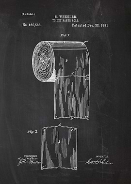 1891 Toilet Paper Roll - Patent Drawing