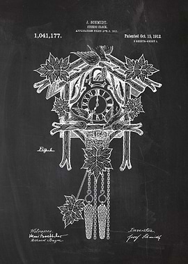 1911 Cuckoo Clock - Patent Drawing