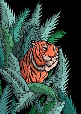 As the tiger emerged from the jungle