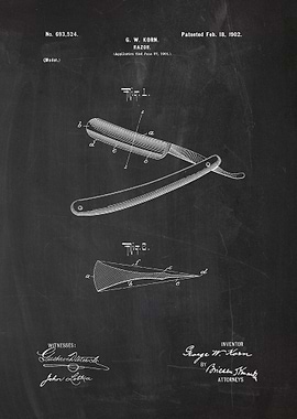 1901 Razor - Patent Drawing