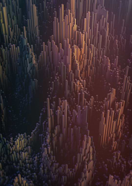 Micro City at Sunset