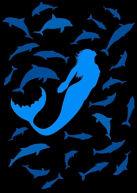 Siren diving dolphins