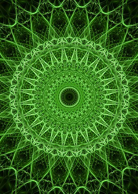 Green glowing mandala