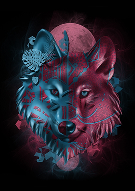 wolf art decor black