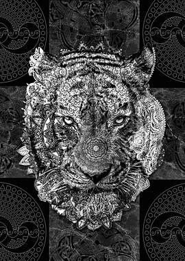 mandala tiger black