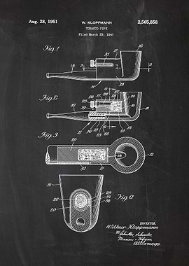 1947 Tobacco Pipe - Patent drawing