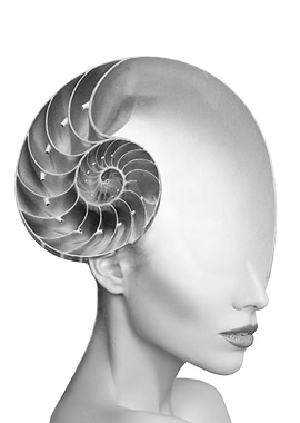 Shell lady. Double exposure portrait