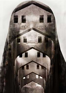 Never. Double exposure portrait