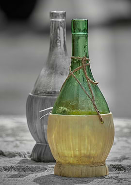 old empty wine bottle