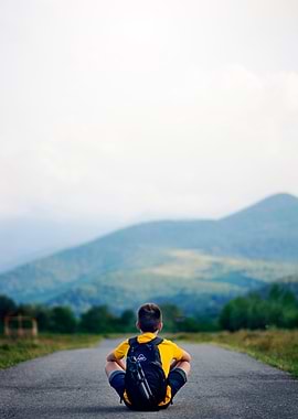 Alone in the mountains