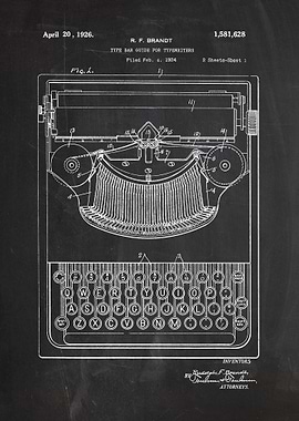 1929 Type Bar Guide for Typewriters - Patent