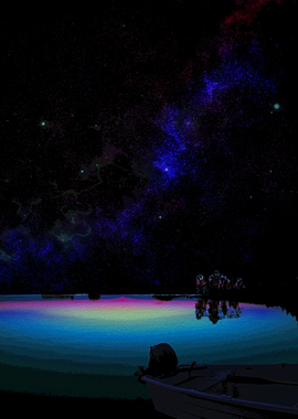 sky blue and boat in the big sea of 80