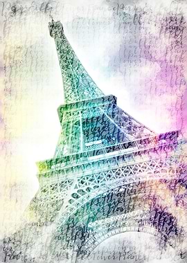 Watercolor Eiffel Tower