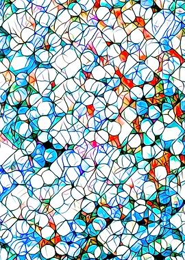 Glass stain mosaic 4 - dots & checkers