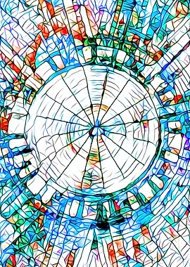 Glass stain mosaic 5 - circle