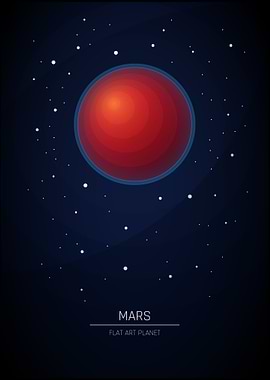 Mars - Flat Art Planet