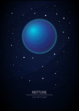 Neptune - Flat Art Planet
