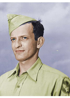 Portrait of Uniformed Soldier from B/W to Colored