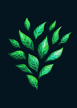 Dark Abstract Green Leaves