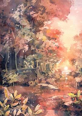 Sunset in the Forest