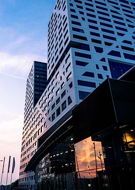 Utrecht & its hypermodern architecture at sunset