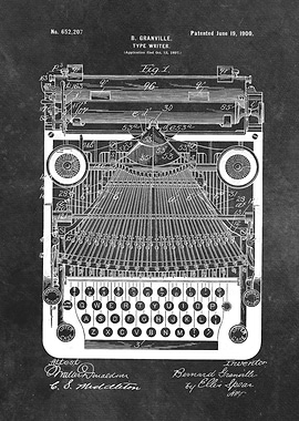 1900 Granville Type Writer patent